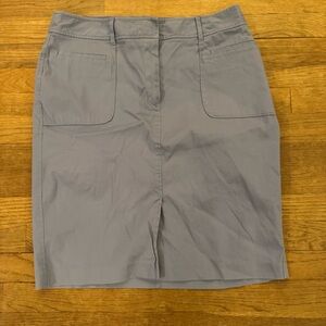 Lane Bryant blue front zip knee length pencil skirt size 14
 b63